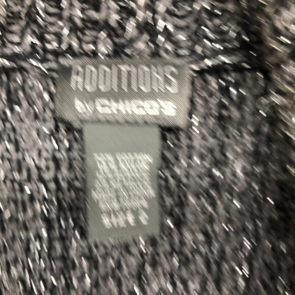 Additions by Chico's Grey Silver Knit Open Cardigan size 2 - Picture 9 of 11